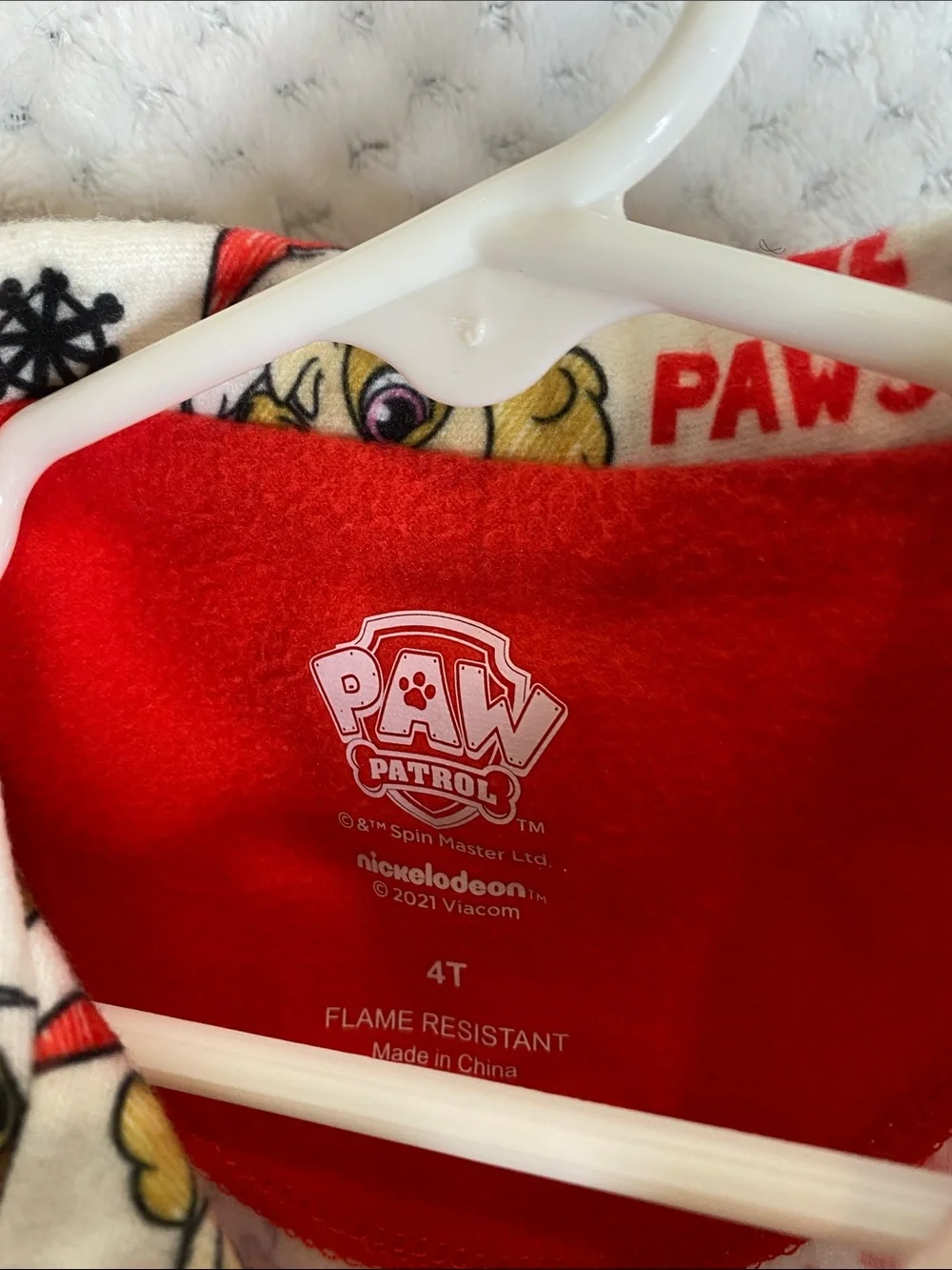 PAW Patrol Kids' 'Deck the Paws' Red & Cream Holiday Pajama Set